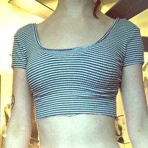 Cropped striped shirt